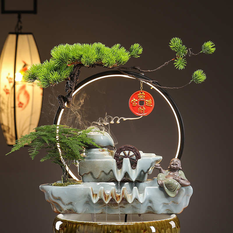 搭配鱼缸流水摆件金鱼缸配件喷泉过滤器循环水摆件家居装饰品招财