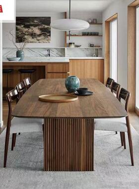 麦餐桌白蜡饭木大板UYS餐桌现长方形代简约家用桌子轻奢网红桌全