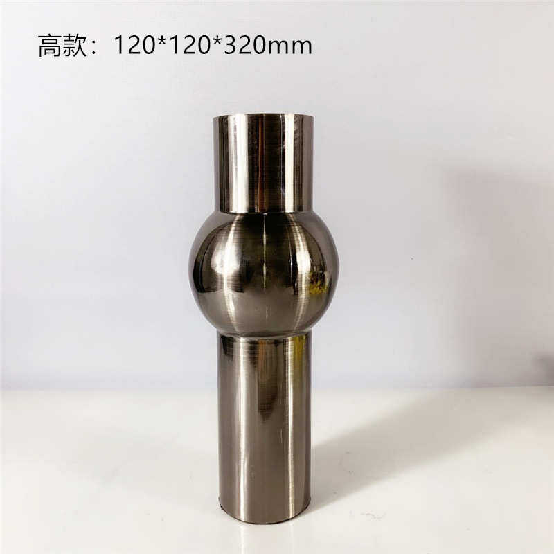 器装饰品创意酒店所软新花玄关花瓶会样板间中式摆件客厅黑色金属