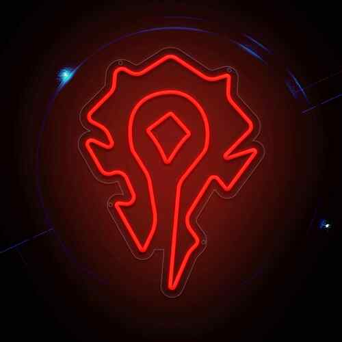 World Warcraft霓虹灯魔兽世界卡通动漫礼物LED发光字广告亚马逊