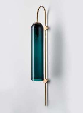 北欧创意蓝色玻璃管酒店样板间壁灯客厅艺术床头卧室书房LED壁灯