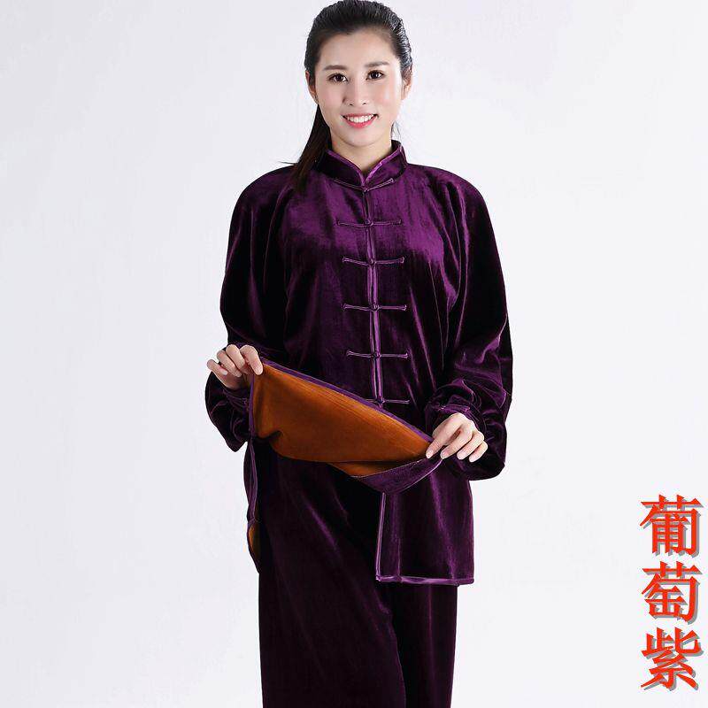 高档宏双层加绒加厚南韩绒太极服秋冬练男裤女不倒极绒正品功保证