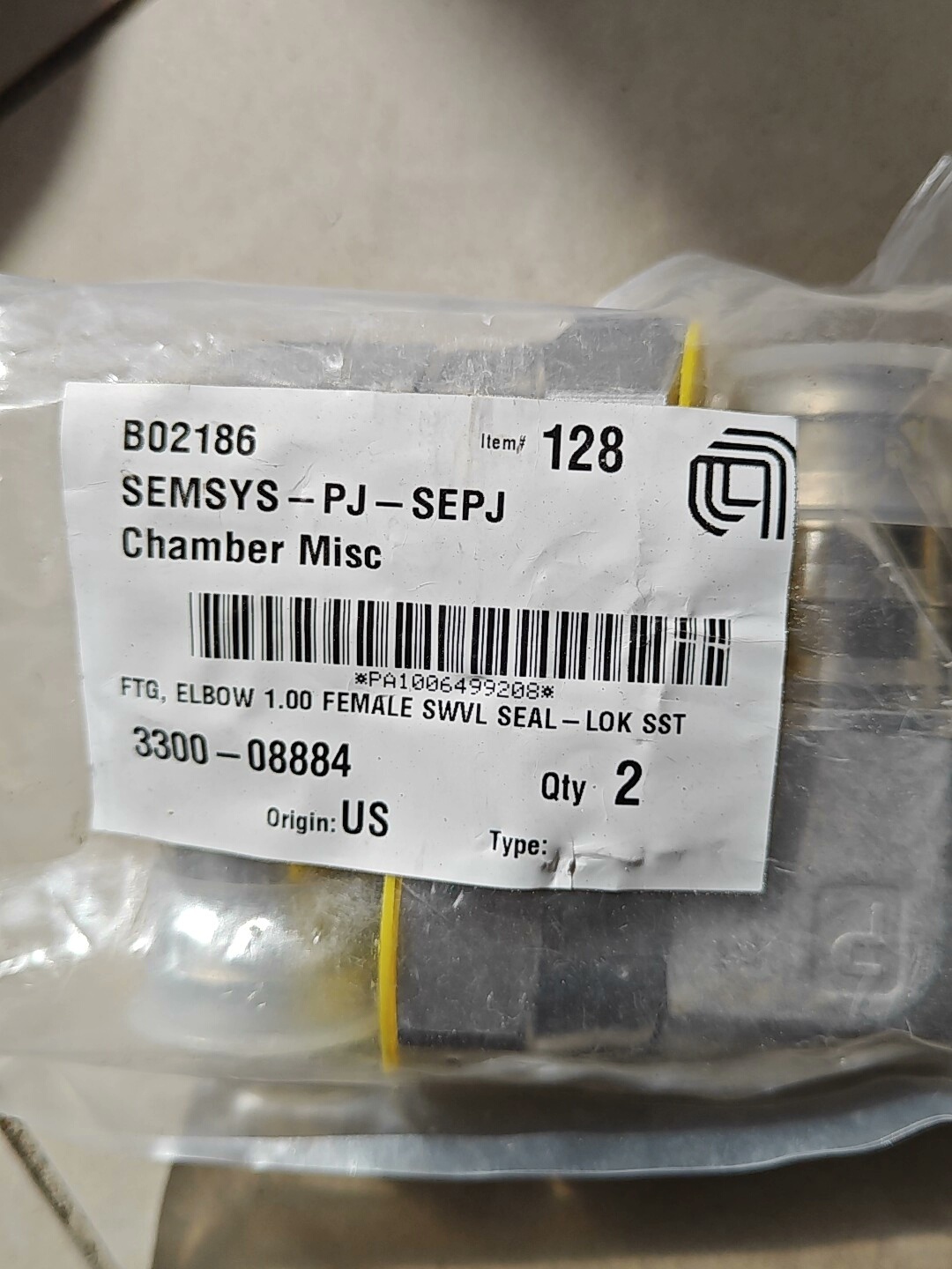 派克宝塔转接弯头AMAT3300-08884 1寸316材质