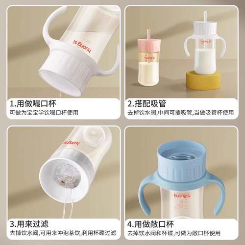 适配贝亲奶配件嘬口水杯盖直饮吸管学饮三通用奶盖子转换盖