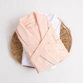 素品四季 纯棉蜂巢华夫格浴袍衣情侣家65985463友居鲁服男女吸水汗