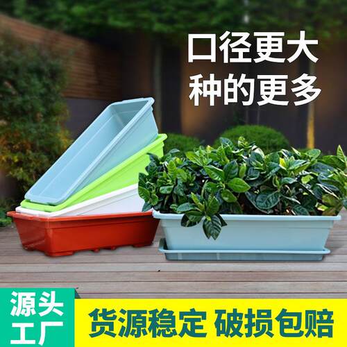 霍伦盆家庭阳台种菜盆箱花盆长条盆草莓种植盆马槽盆阳台种菜神器