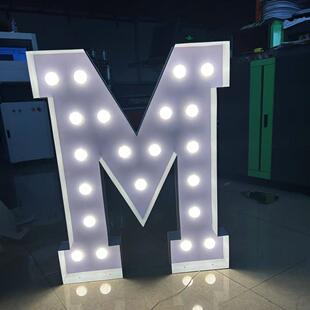 门店招牌亚克力发光字金属love字母发光字led灯牌户外立体字灯箱