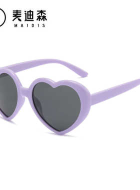 杰特5155设计款梦幻渐变框可爱桃心跨境墨镜爱心儿童偏光太阳镜