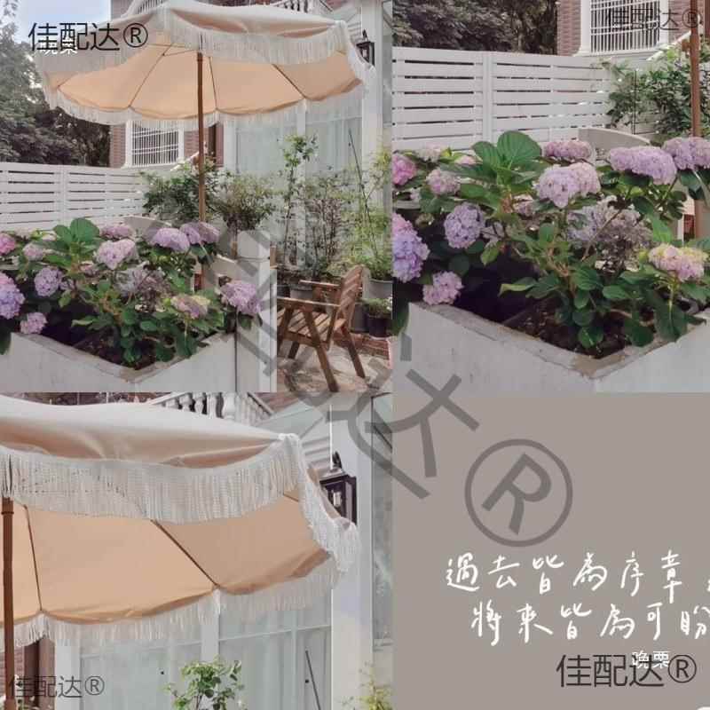 露摆设道具太花阳伞遮阳伞户YSy2J3Yp外花园棉营质流苏边休闲防晒