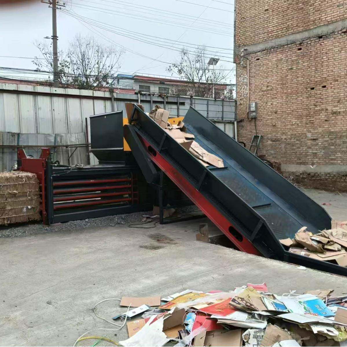 山东卧式液压打包机厂家编织袋压缩打包机废纸箱卧式打包机直销
