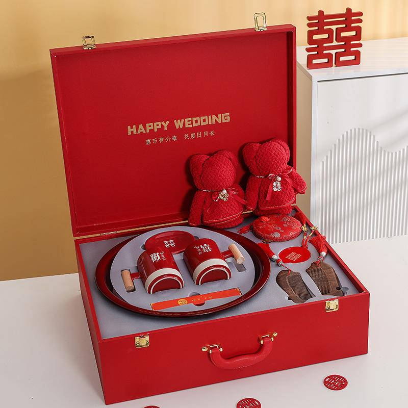 源头陪嫁物品女方全套结婚嫁妆用品大全娘家备婚洗漱喜脸盆嫁妆高