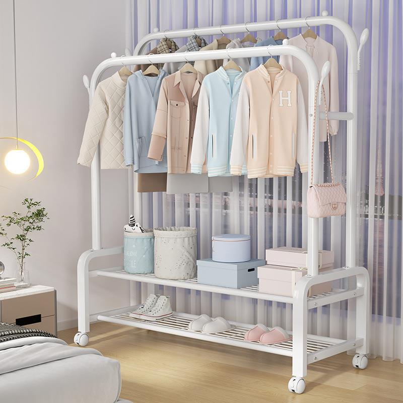 单杆式晾衣架落地简易晾衣杆家用卧室晒衣架折叠室内挂衣服架子厂