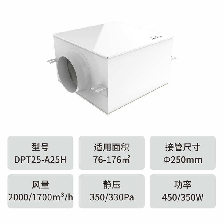 商用风机静音家用新风气机道新风单向室内换系统酒店  流管吊顶式