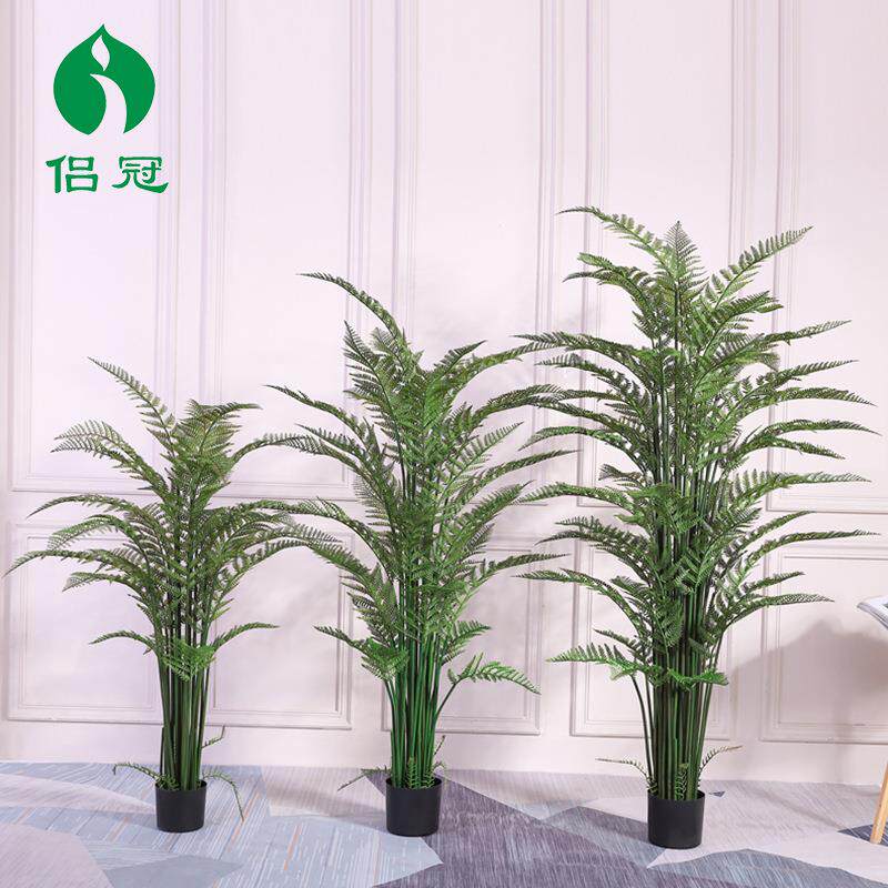 热盆卖仿真植物装饰绿植大件型室内盆景客栽厅摆假-树波斯叶