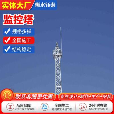 供应20米河道水库角钢监控塔角钢自力式监控塔13米山顶瞭望监控塔