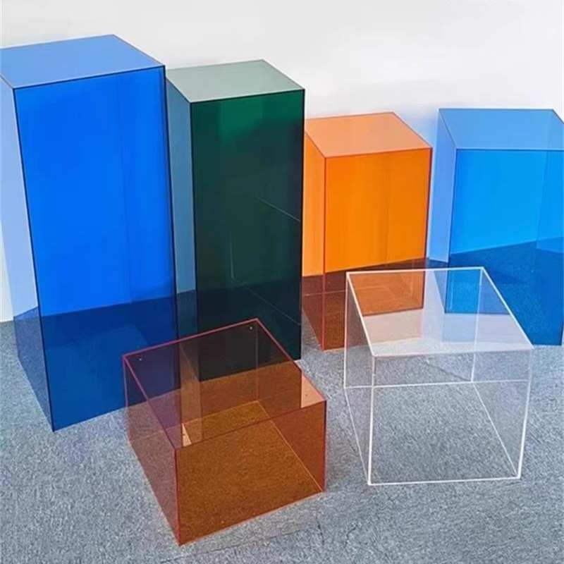 亚克力展示台服装店陈列道具彩色底座展厅艺术品摆台地台简约制作