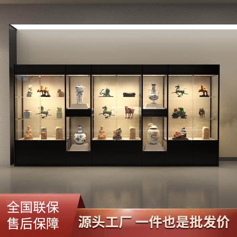 博物馆古董展示柜文物字画收藏品玉瓷器木质展览台珠宝玻璃柜定制
