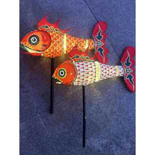 秦淮花灯 传统舞鱼灯 非遗鱼灯成品手工传统灯笼摄影手持鱼灯笼