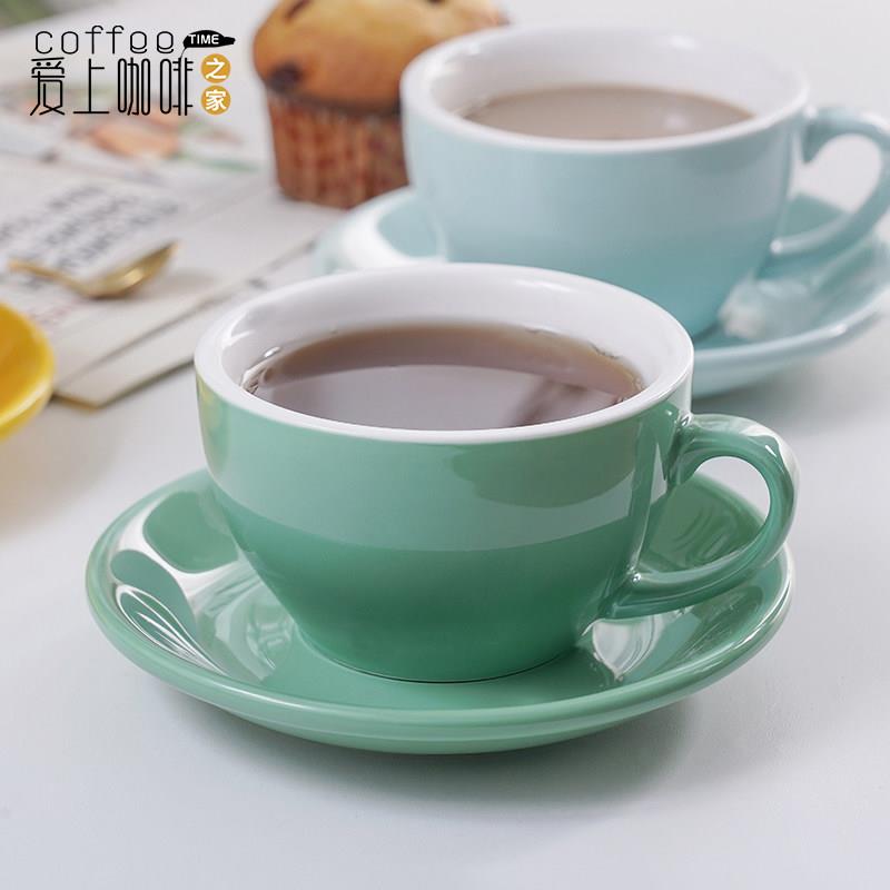 250ml陶瓷咖啡杯碟酒店咖啡厅卡布奇诺拿铁拉花杯简约家用咖啡杯