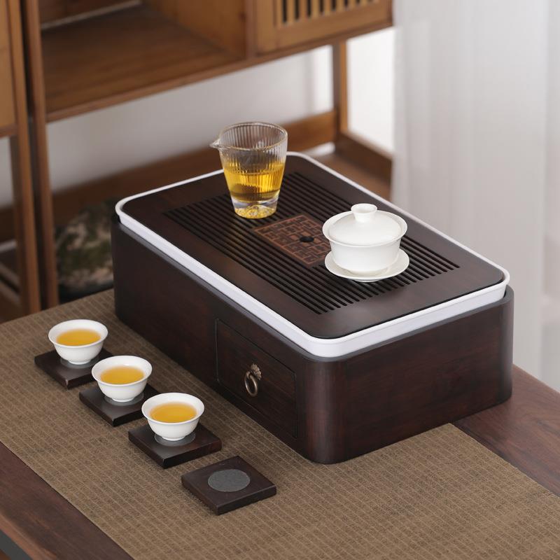 茶盘小茶台套装泡茶台茶室茶具收纳盒竹制功夫蓄水国潮风茶桌