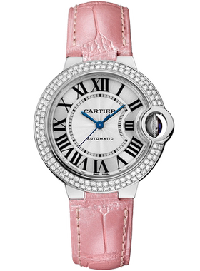 [9.8新]卡地亚蓝气球18K白金镶钻自动机械女表WE902037