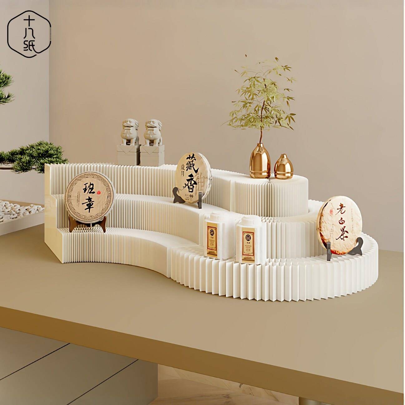 十八纸桌面展架摆台微型手办盲盒陈列产品浮阶展台展会样品阶梯