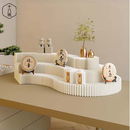 十八纸桌面展架摆台微型手办盲盒陈列产品浮阶展台展会样品阶梯