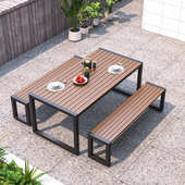 组合艺桌餐桌铁休闲奶露天椅户外庭院椅茶店室外塑桌椅木桌咖啡店