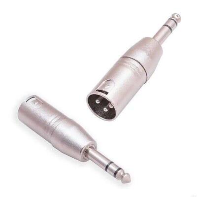 6.35mm Male-Plug to 3Pin Male Stereo Microphone Converter