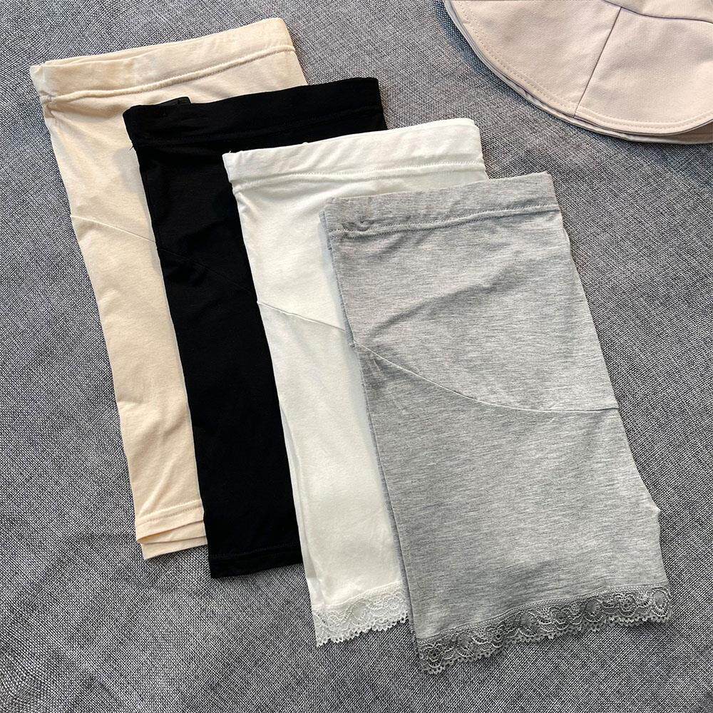 孕妇安全裤子女夏季薄款托腹防走光纯色莫代尔打底裤蕾丝短裤春夏
