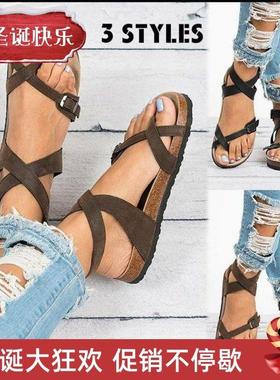 сандалии 凉鞋大码 women flat sandals big size 43 44