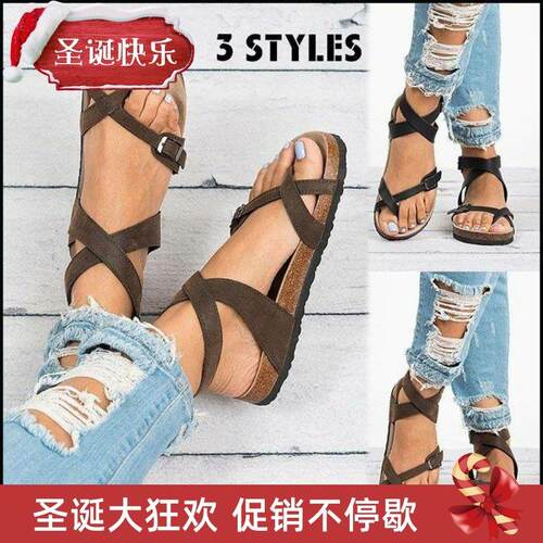 сандалии 凉鞋大码 women flat sandals big size 43 44