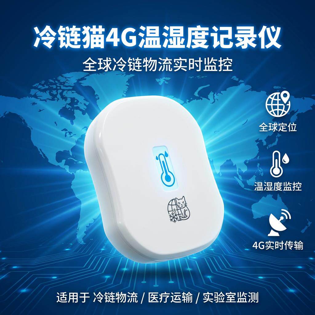 冷链猫S1高精度4G温湿度记录仪手机远程告警冷藏车全球漫游定位