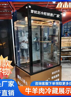 雪锐龙商用牛羊鸭肉保鲜柜单双三门挂肉柜四面玻璃鲜肉冷藏展示柜
