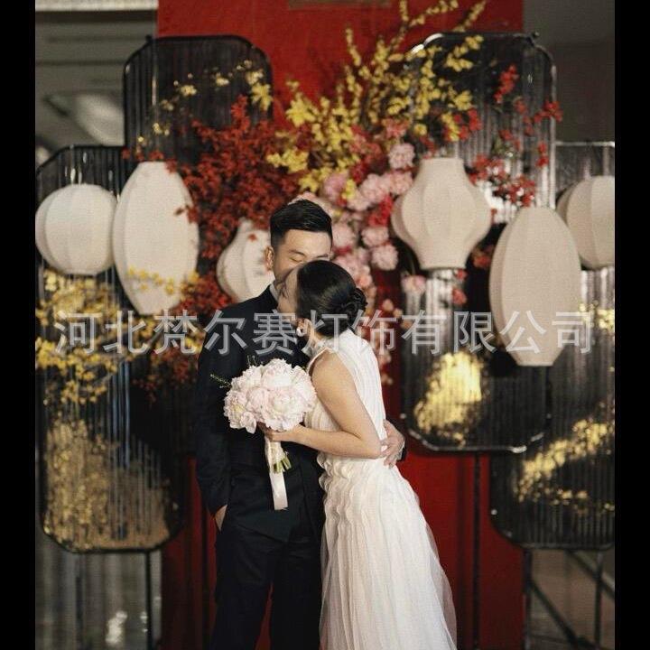 新中式渐变色超大巨型户外灯笼婚礼创意东方美学古风打卡墙