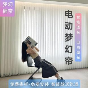 电动梦幻帘2024新款 窗帘遮光智能客厅阳台落地窗竖百叶纱帘垂直帘