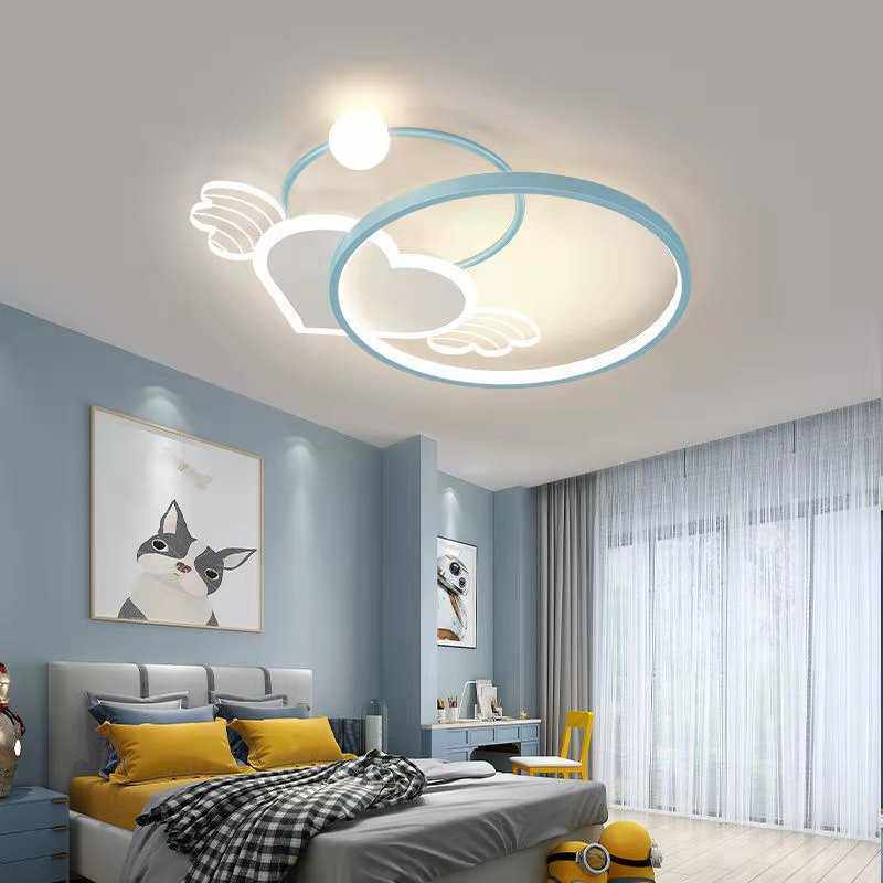 现代儿童天使卧室护眼房灯具灯男吸顶灯led公主北欧房间女孩