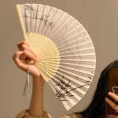 新中式 古风竹子折叠扇子夏天轻便旗袍汉服随身便携国风舞蹈折扇女