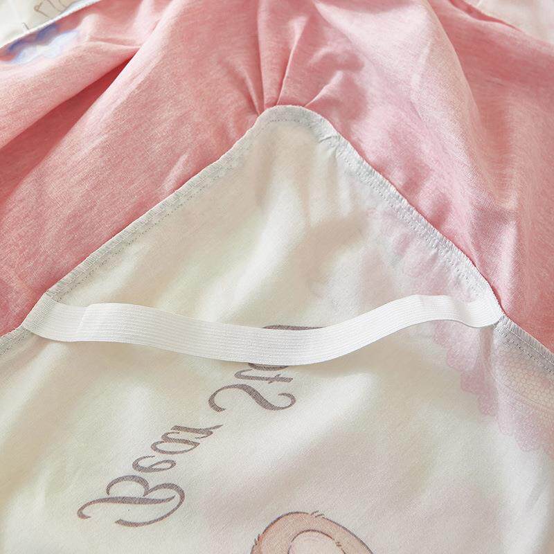 韩版小清新全棉喷气单床裙印花斜纹纯棉床垫保护套单件床罩南通市