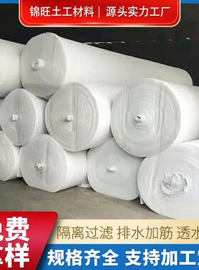 国标白色涤纶土工布道路养护隔离防尘土工布长短丝无纺针刺土工布