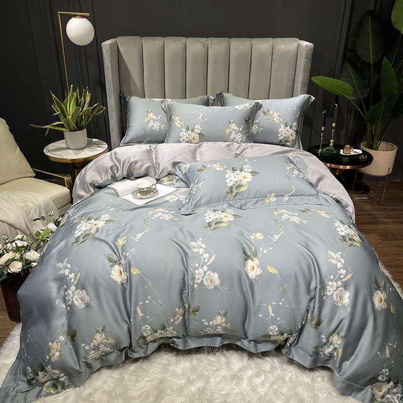喜笑家纺新款60s舒爽双面 简约婚庆四件套床 180床上用品