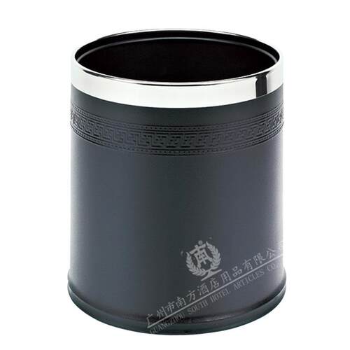 GPX-45N无盖不锈钢垃圾桶家用酒店卫生间圆形双层浮雕花10L房间桶