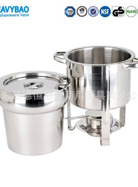 恒丽宝酒精加热保温汤粥豆浆炉酒店用品11L不锈钢圆形汤桶水桶