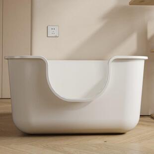 超大号开放式防外溅猫厕所半封闭式猫屎盆幼猫屎盆子