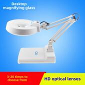 智能塑料桌面放大镜台灯放大镜Led光老年人阅读数字化维修检查10