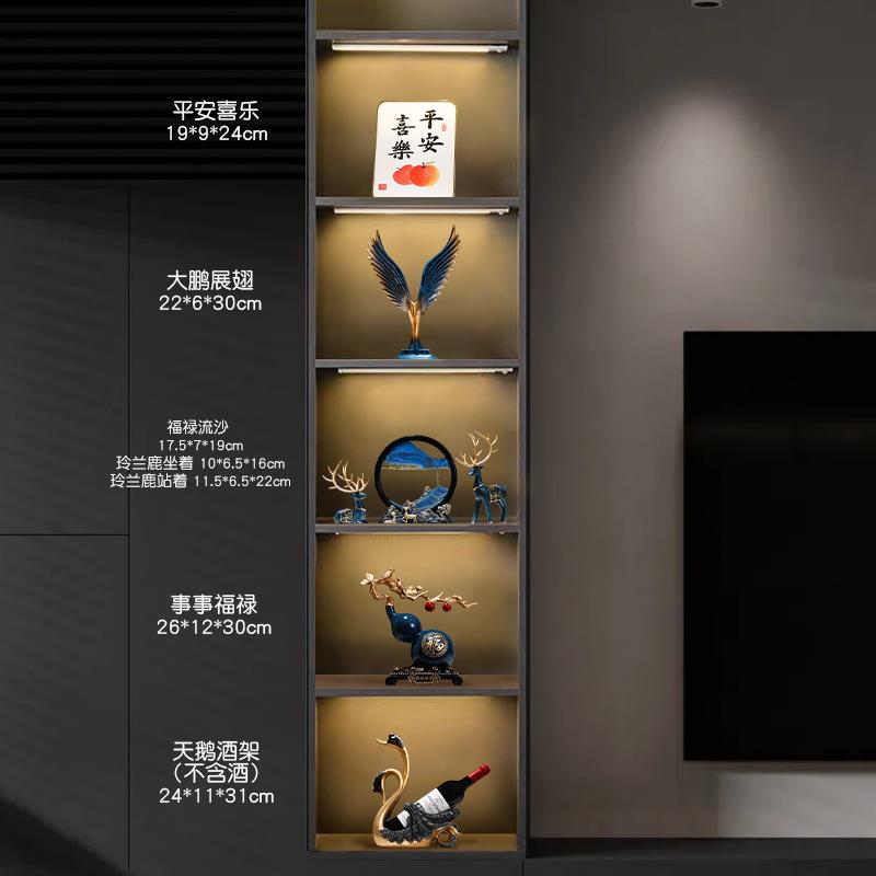 高档摆流沙漏画创意沙轻奢高档新中式摆酒柜件电视柜客厅办公桌装