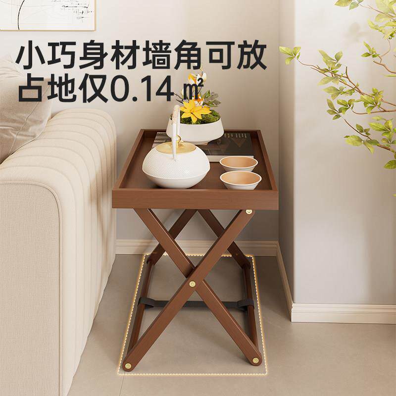 沙发边头几厅可折叠茶几家用8057-3-1客迷你小方桌休闲阳小台小茶