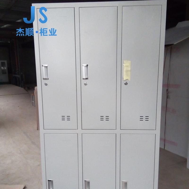 钢制六门员工更衣柜 铁皮带6门更衣柜 工厂浴室加厚储物柜