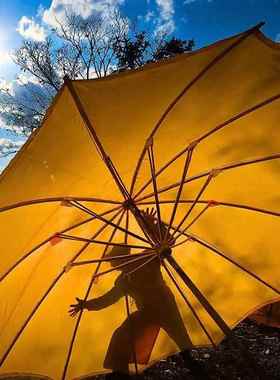 #物新工坊防泾县老式大大油布伞户AL101889外油古纸伞雨桐油风庭