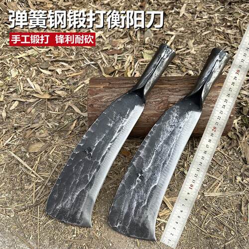 加厚砍柴砍树刀一体弹簧钢锻打砍竹刀户外开山开路勾刀纯手工柴刀